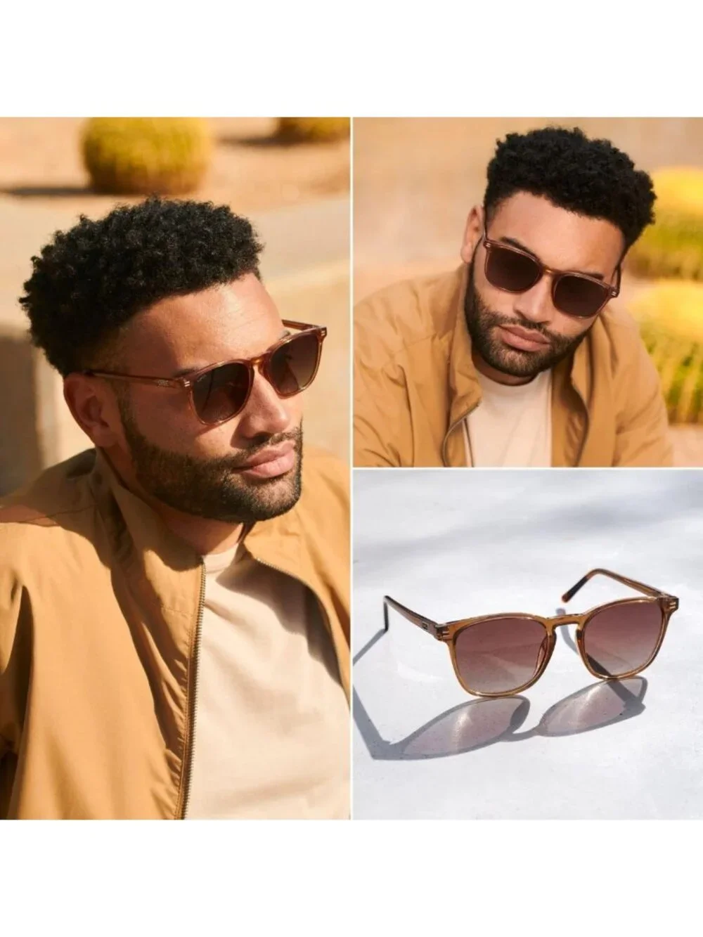 Men's Polarized Sunglasses | UV400 Shatter-Resistant, Rounded Square Frame